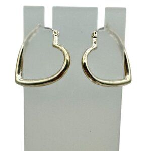 SILVER Heart Shaped Hoop Earrings Womens Fashion Jewelry Valentines Day